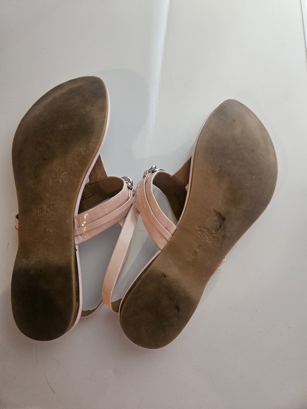 Coach Caterine Petal Pink Thong Flat Sandals 8 - Picture 3 of 5